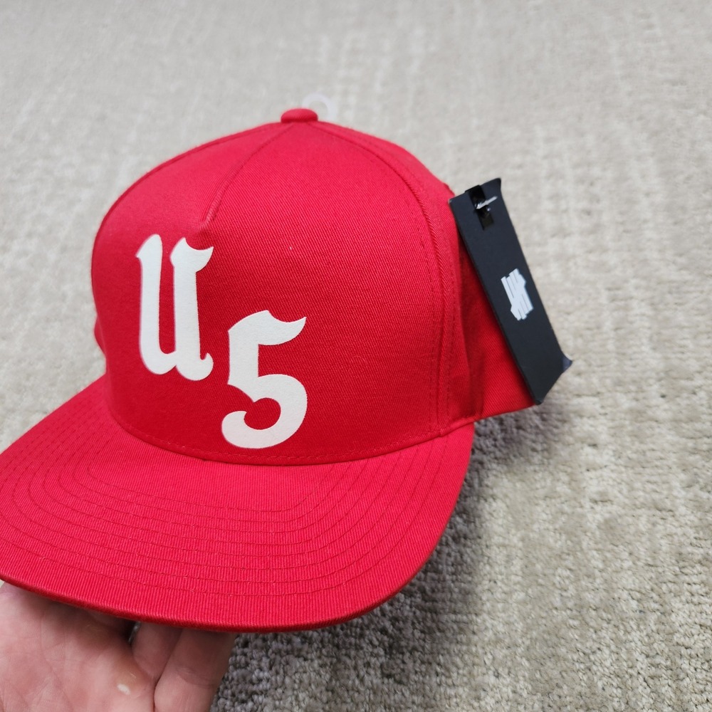 Undefeated U5 Snapback Hat Red White Logo 531180 Mens Cap NEW